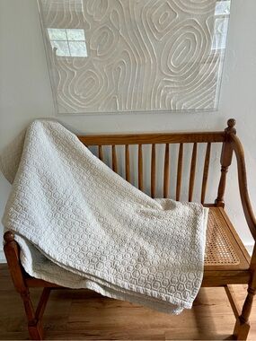 Peacock Alley Quilted Queen Coverlet - Linen Colored Cotton Bedspread